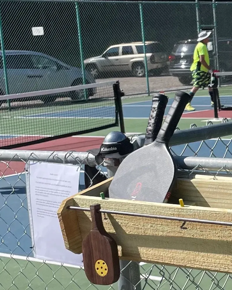 Next up Pickleball Paddle holder rack cedar