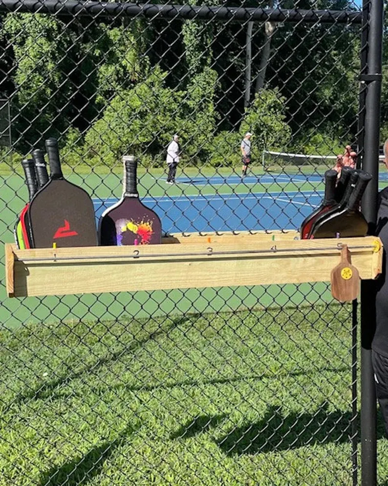 Next up Pickleball Paddle holder rack cedar