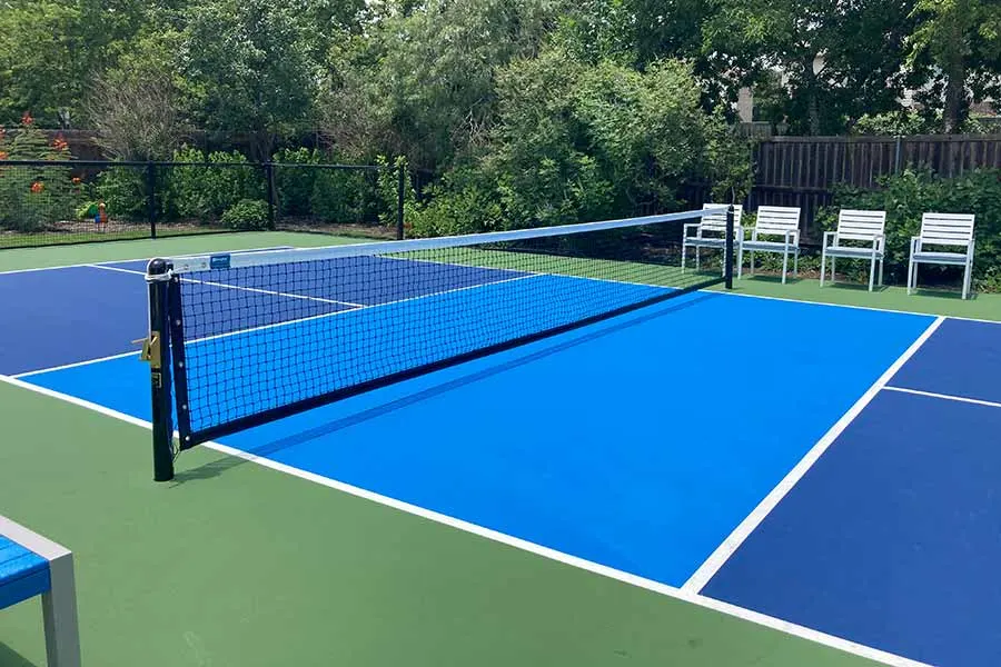 residential pickleball court made by CourTex Construction, Inc.