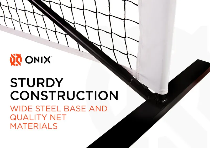 ONIX Portable Pickleball Net Wide Steel Base